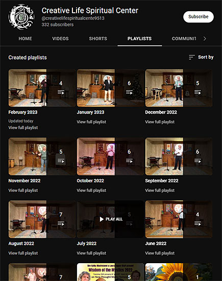Creative Life Spiritual Center Playlists